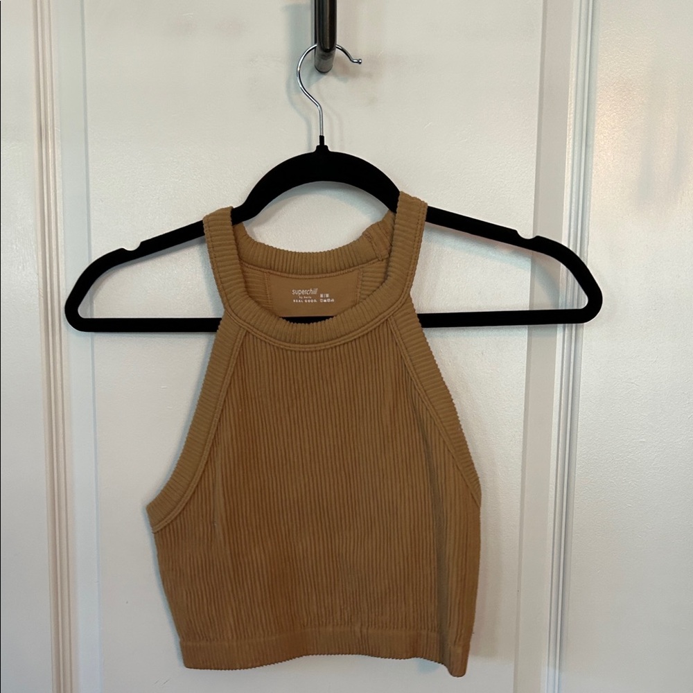 Aerie Tan Ribbed Tank Top 1.